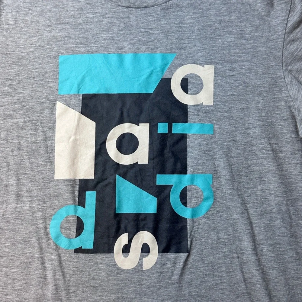 Adidas T-Shirt Mens S Gray Amplifier Tee Graphic Short Sleeve Athletic ATACAGIL